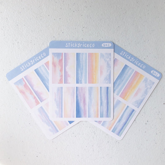 Pastel Gradient Sky Washi Stickers