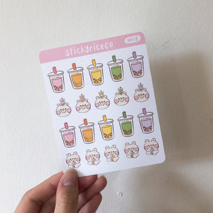 Rice the Bear Boba Planner Stickers