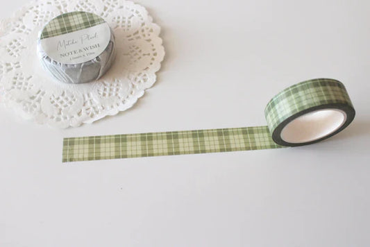 Matcha Plaid Washi Tape