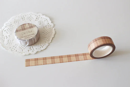 Oat  Plaid Washi Tape
