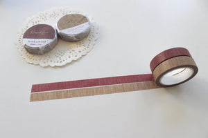 Rosewood and Oak Linen Washi Tape