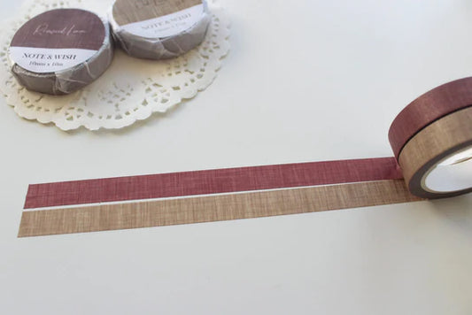 Rosewood and Oak Linen Washi Tape