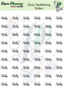 Study Handlettering Sticker Sheet