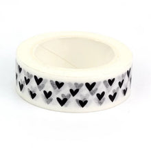 Load image into Gallery viewer, Black Hearts Washi Tape
