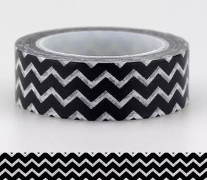 Black and White Zigzag Pattern Washi Tape