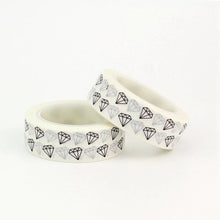 Load image into Gallery viewer, Black and White Diamonds Washi Tape
