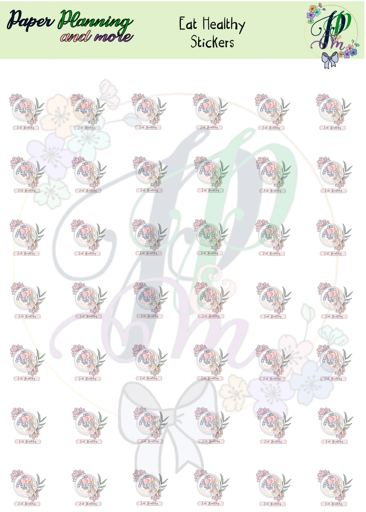 Eat Healthy Sticker Sheet