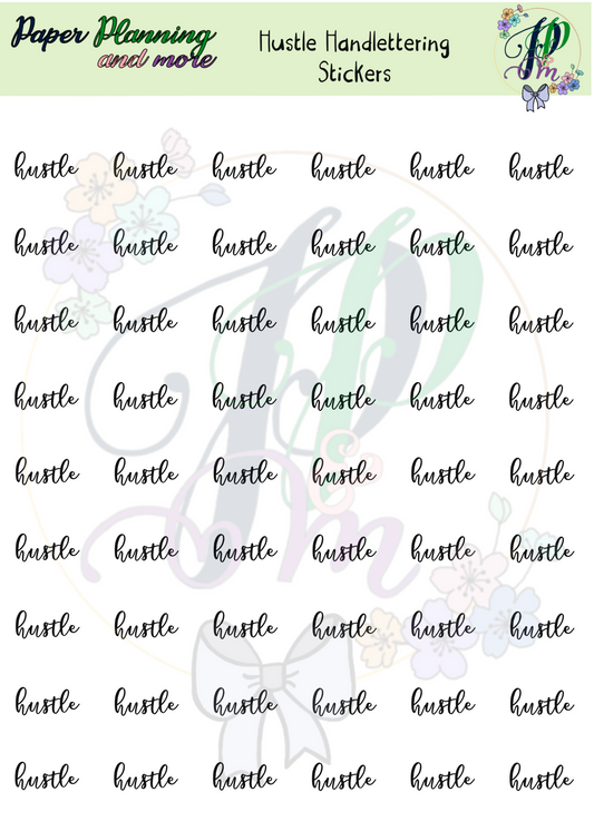Hustle Handlettering Sticker Sheet