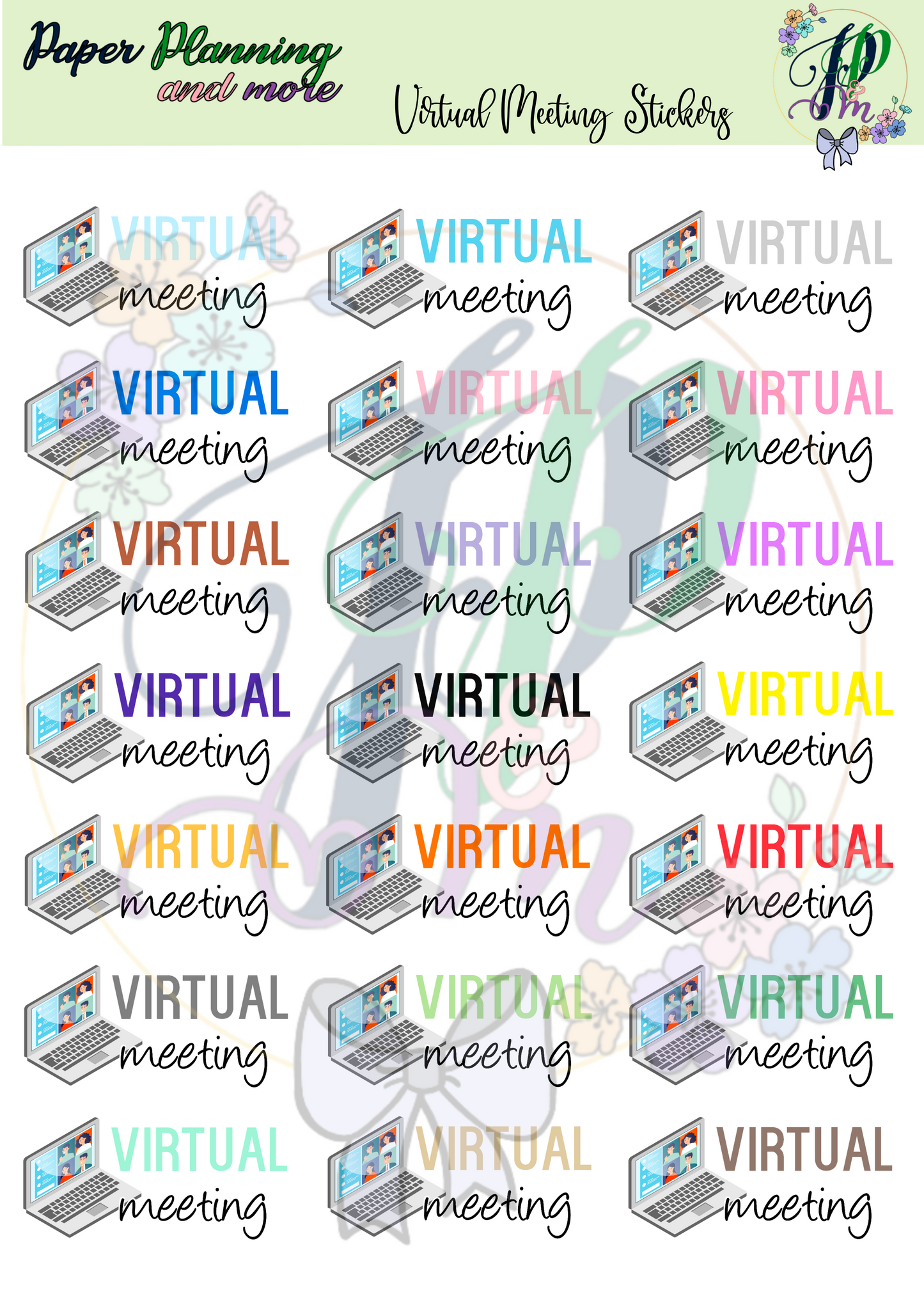 Virtual Meeting Sticker Sheet