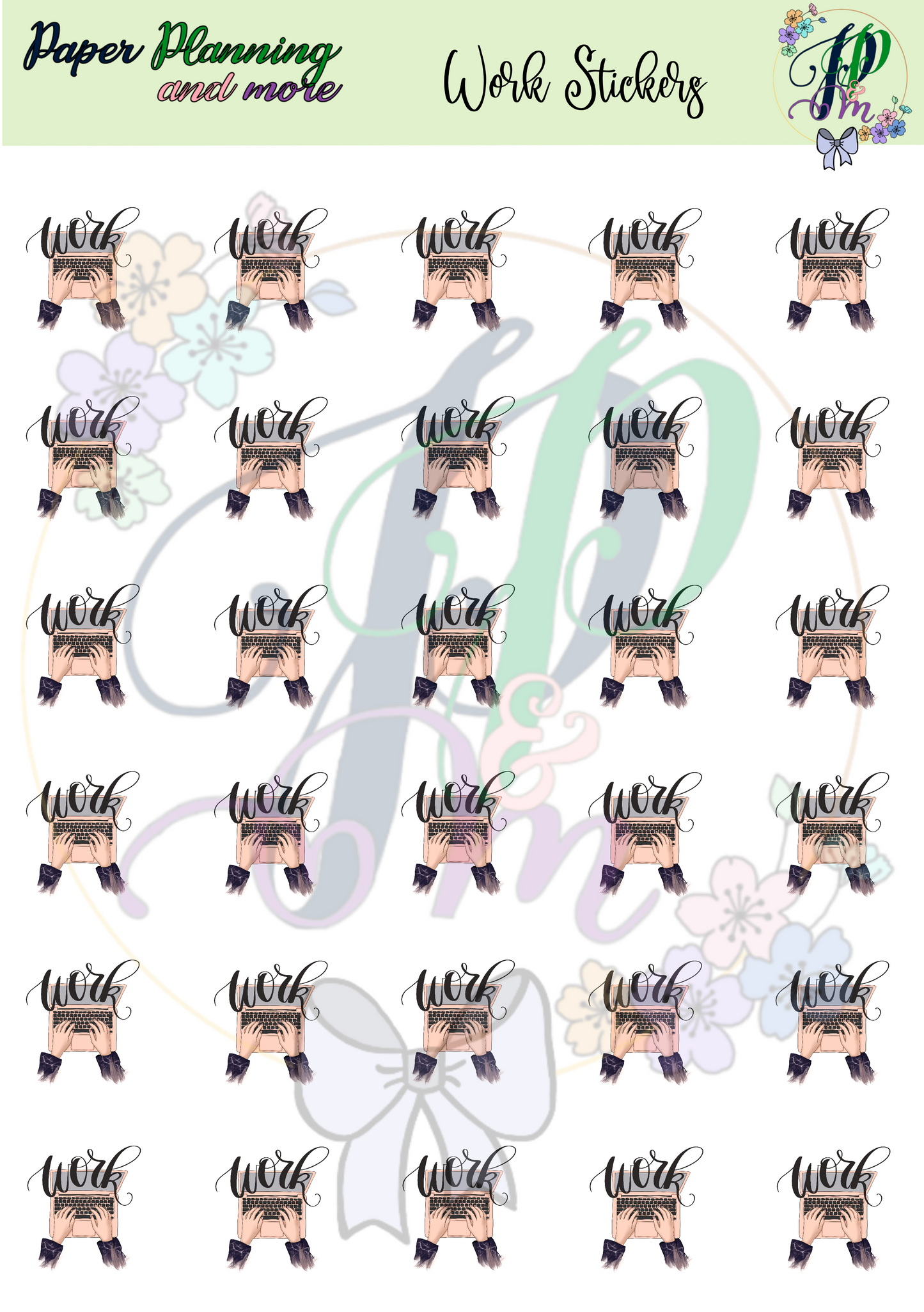 Work Sticker Sheet