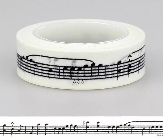 Black and White Sheet Music Pattern Washi Tape