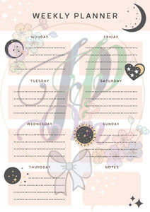 Celestial Weekly Planner Notepad