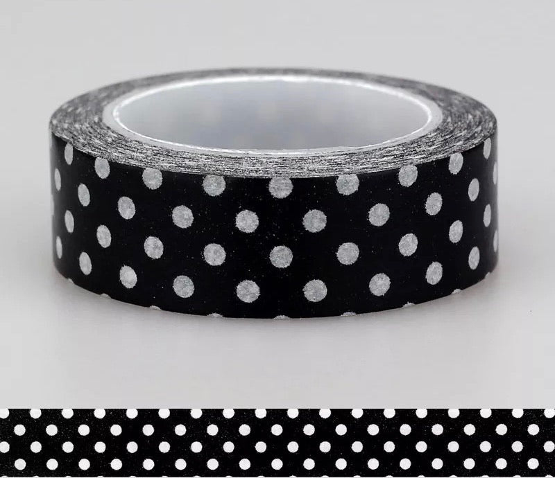 Black and White Polka Dots Washi Tape