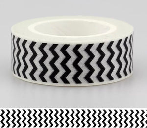 Black and White Zigzag Pattern Washi Tape