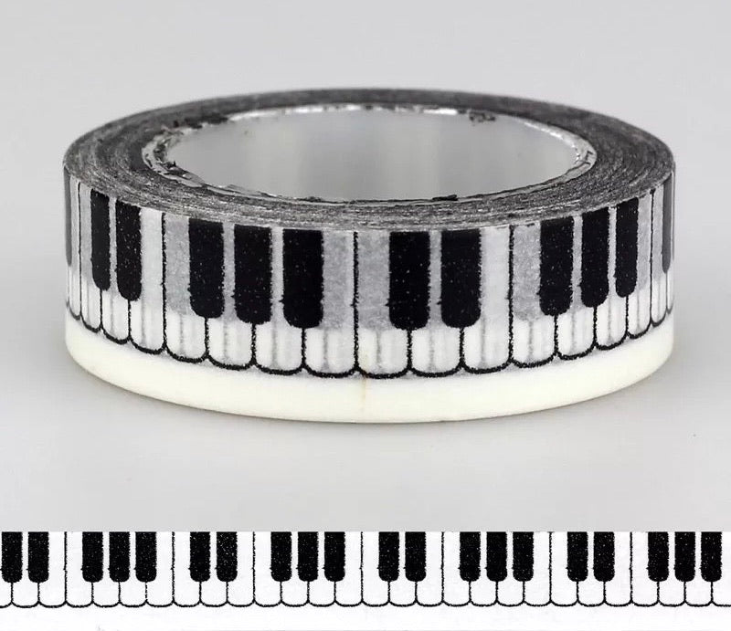Black and White Piano Pattern Washi Tape