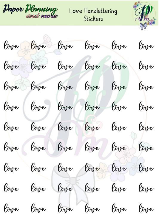 Love Handlettering Sticker Sheet