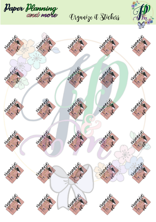 Organise It Sticker Sheet