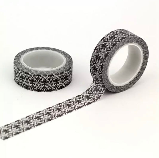 Black and White Vintage Pattern Washi Tape