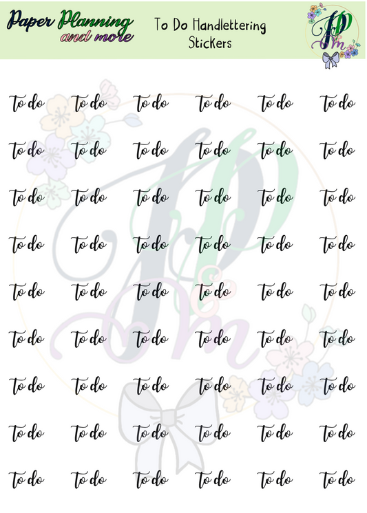 To Do Handlettering Sticker Sheet