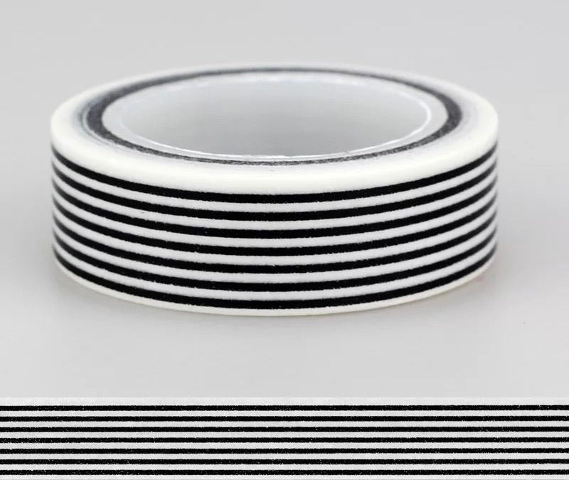 Black and White Lines Pattern Washi Tape