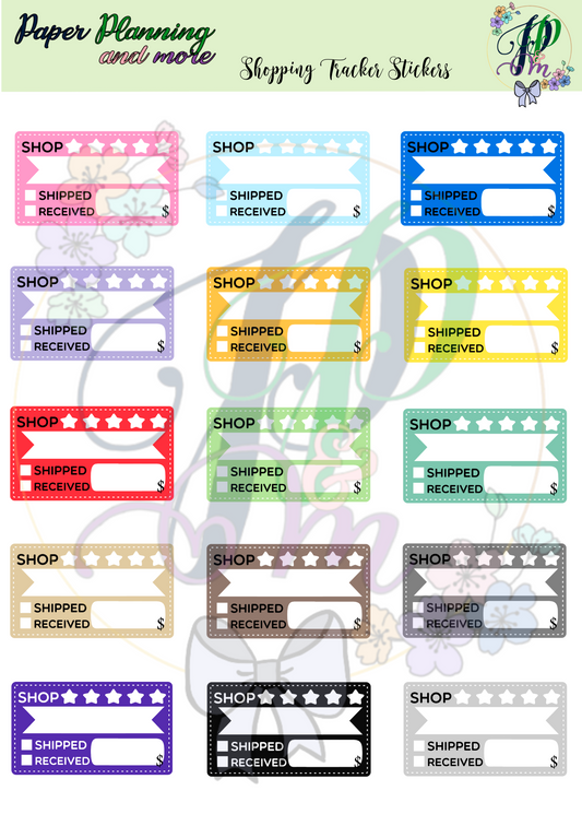 Shopping Tracker Sticker Sheet