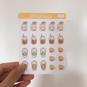 Rice the Bear Coffee Addict Planner Stickers