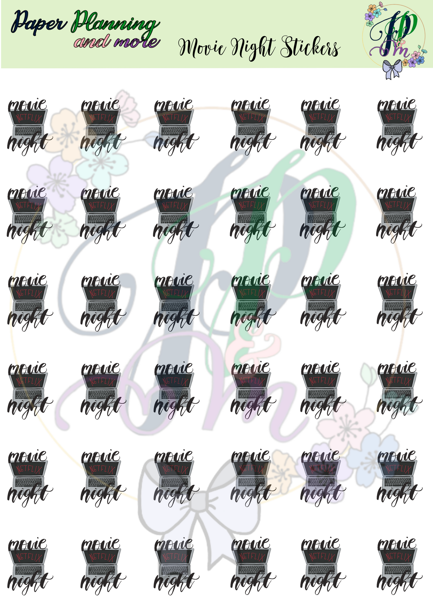 Movie Night Sticker Sheet