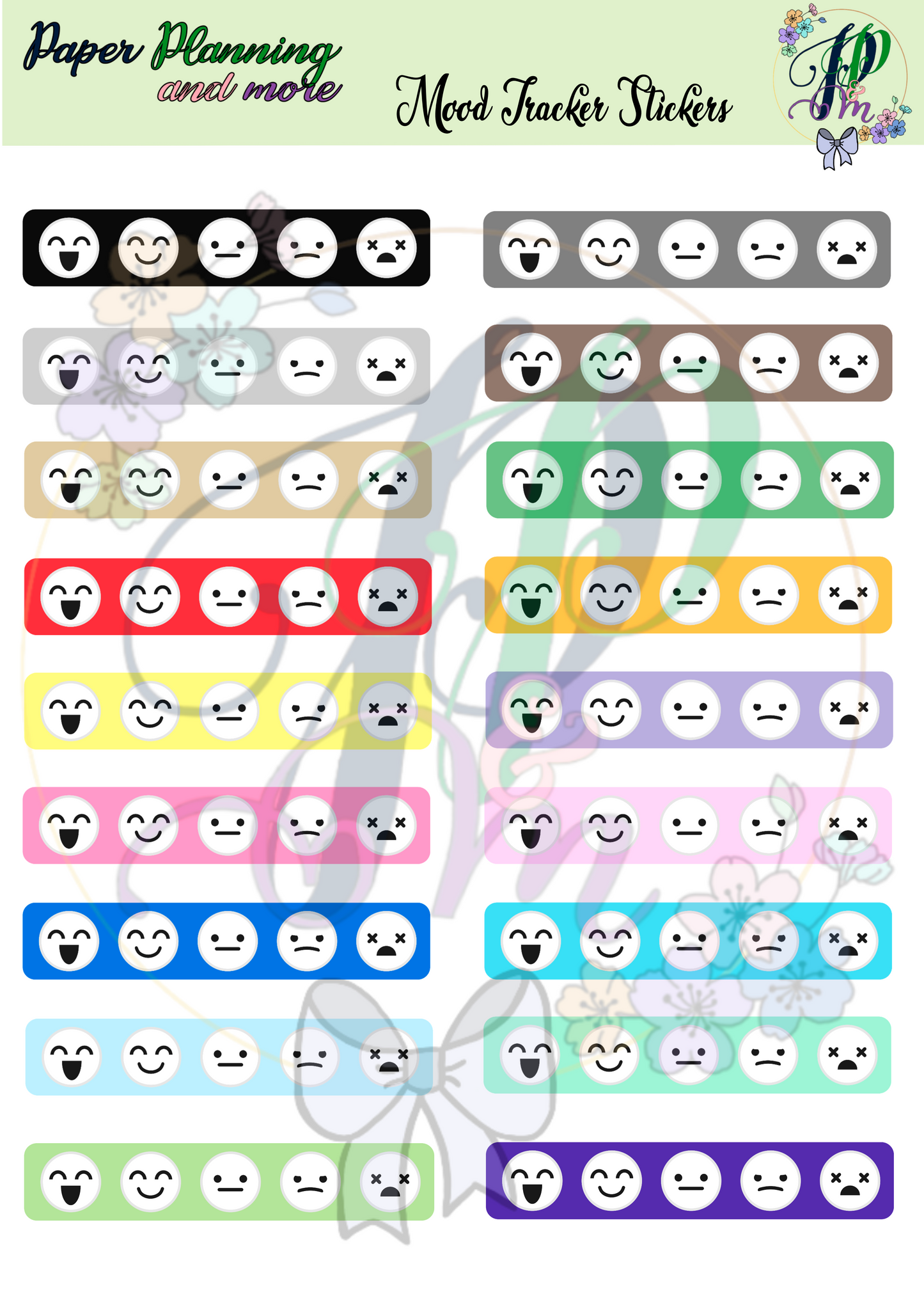 Mood Tracker Sticker Sheet
