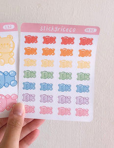 Rice the Bear Gummy Bear Stickers - Mini