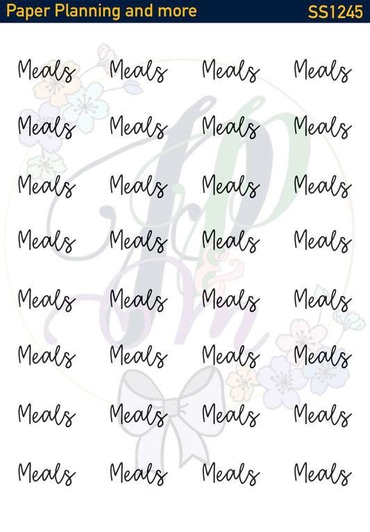 Meals Script Sticker Sheet
