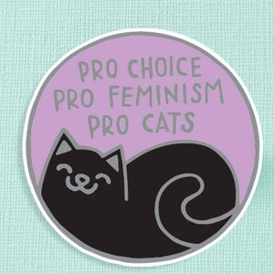 Black & Lilac Pro Cats Vinyl Sticker