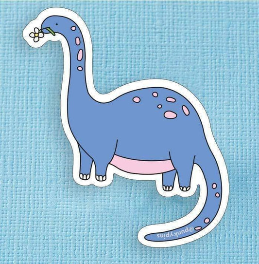 Blue Apatosaurus Dinosaur Large Vinyl Sticker