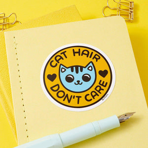 Cat Hair Don't Care Vinyl Sticker