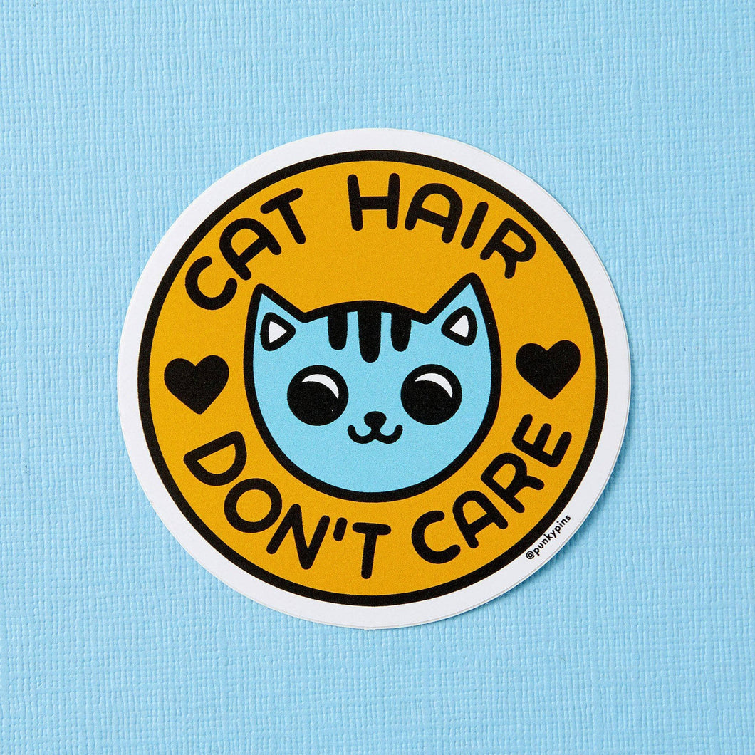 Cat Hair Don't Care Vinyl Sticker