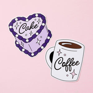 Coffee & Cake 2x Vinyl Sticker Pack