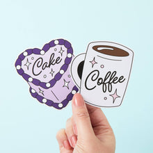Load image into Gallery viewer, Coffee &amp; Cake 2x Vinyl Sticker Pack
