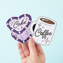 Load image into Gallery viewer, Coffee &amp; Cake 2x Vinyl Sticker Pack
