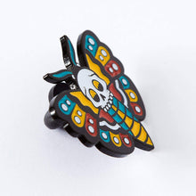 Load image into Gallery viewer, Death Head Moth Tattoo Inspired Enamel Pin
