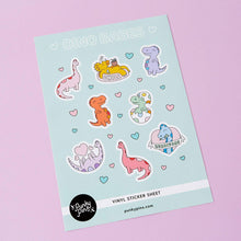 Load image into Gallery viewer, Dino Babes A5 Vinyl Sticker Sheet
