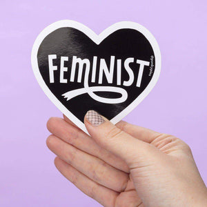 Feminist Heart Black Large Vinyl Sticker