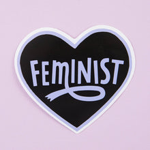 Load image into Gallery viewer, Feminist Heart Purple Vinyl Sticker
