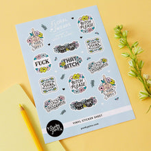Load image into Gallery viewer, Floral Swears A5 Vinyl Sticker Sheet

