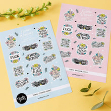 Load image into Gallery viewer, Floral Swears A5 Vinyl Sticker Sheet
