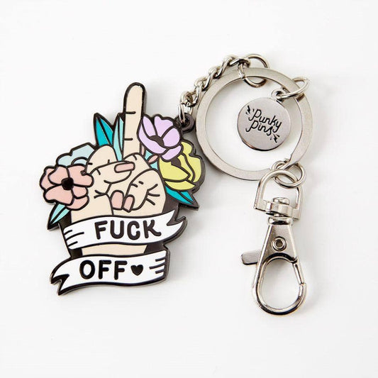 F*ck off Floral Enamel Keyring