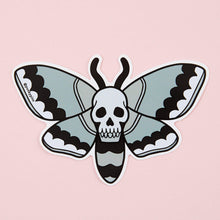 Load image into Gallery viewer, Grey Skull Moth Vinyl Sticker
