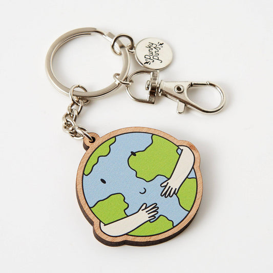 Hug the Earth Wooden Eco Keyring