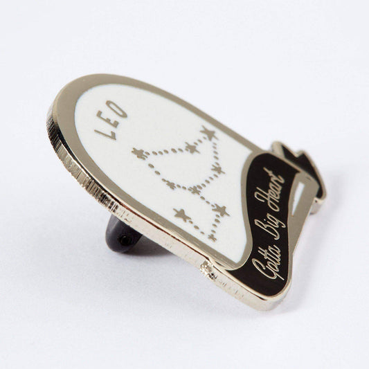 Leo Black and White Starsign Enamel Pin