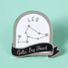 Load image into Gallery viewer, Leo Black and White Starsign Enamel Pin
