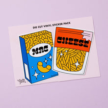 Load image into Gallery viewer, Mac &amp; Cheese 2x Vinyl Sticker Pack
