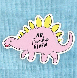 No Fucks Given Dinosaur Large Vinyl Sticker